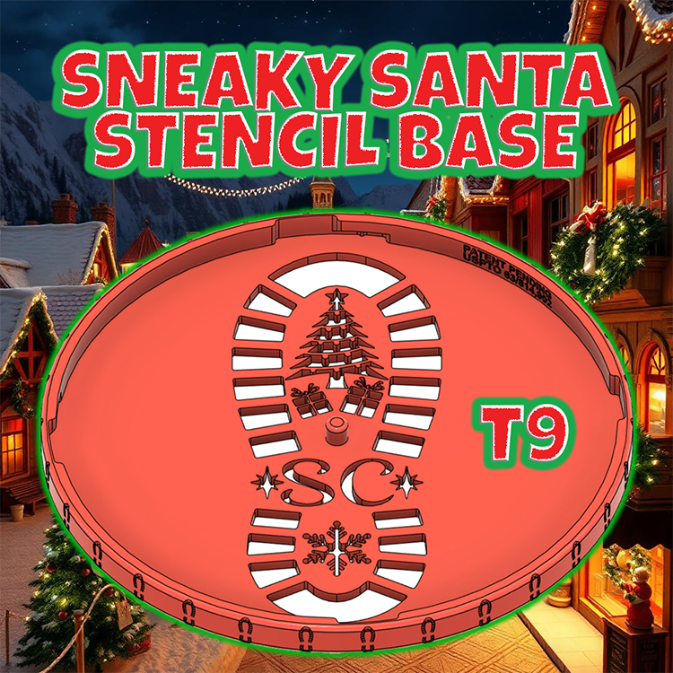 T9 Sneaky Santa Stencil Base